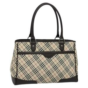 Burberry Beige and Black Checkered Tote
